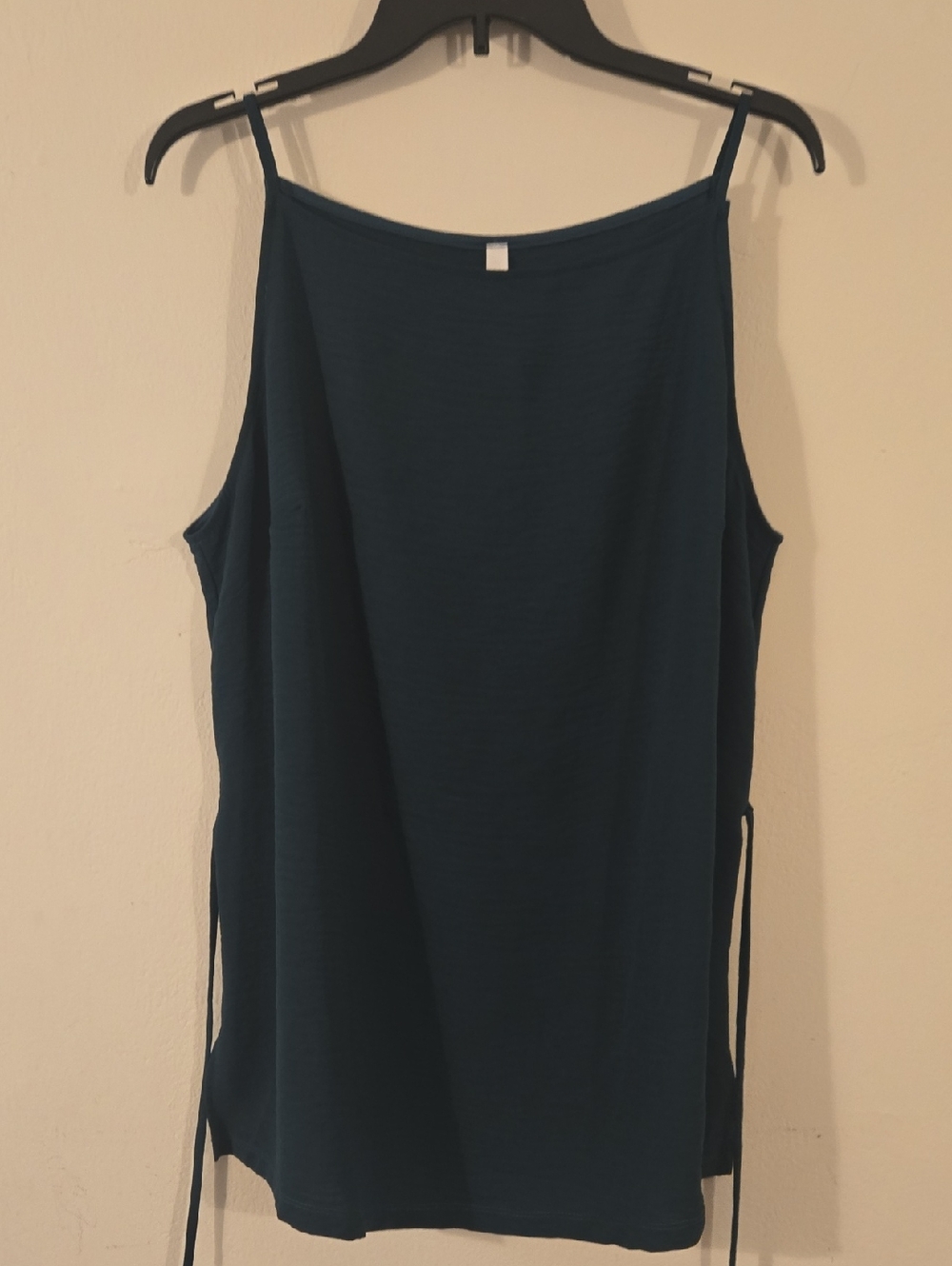 Haute Fox Sleeveless Teal Back-Tie Tank Top Camisole 2XL